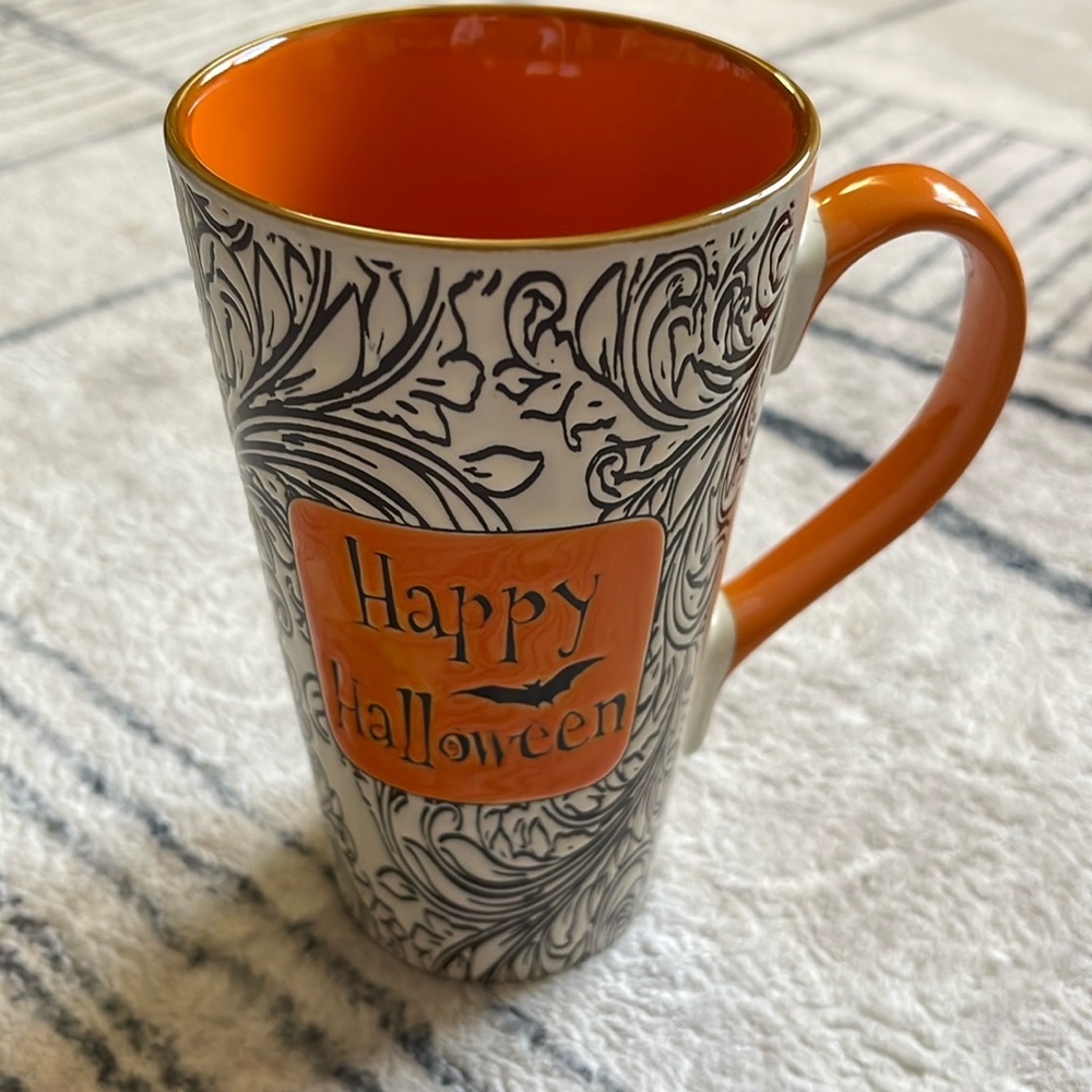 Happy Halloween Tall Coffee Tea Hot Chocolate Mug Orange Black Cup
